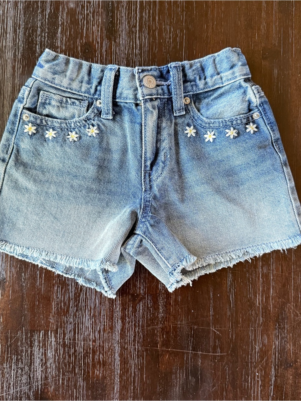Old Navy Light Blue Daisy Trim Denim Shorts